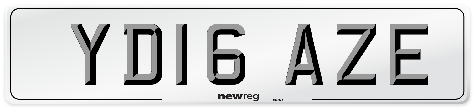 YD16 AZE Number Plate from New Reg